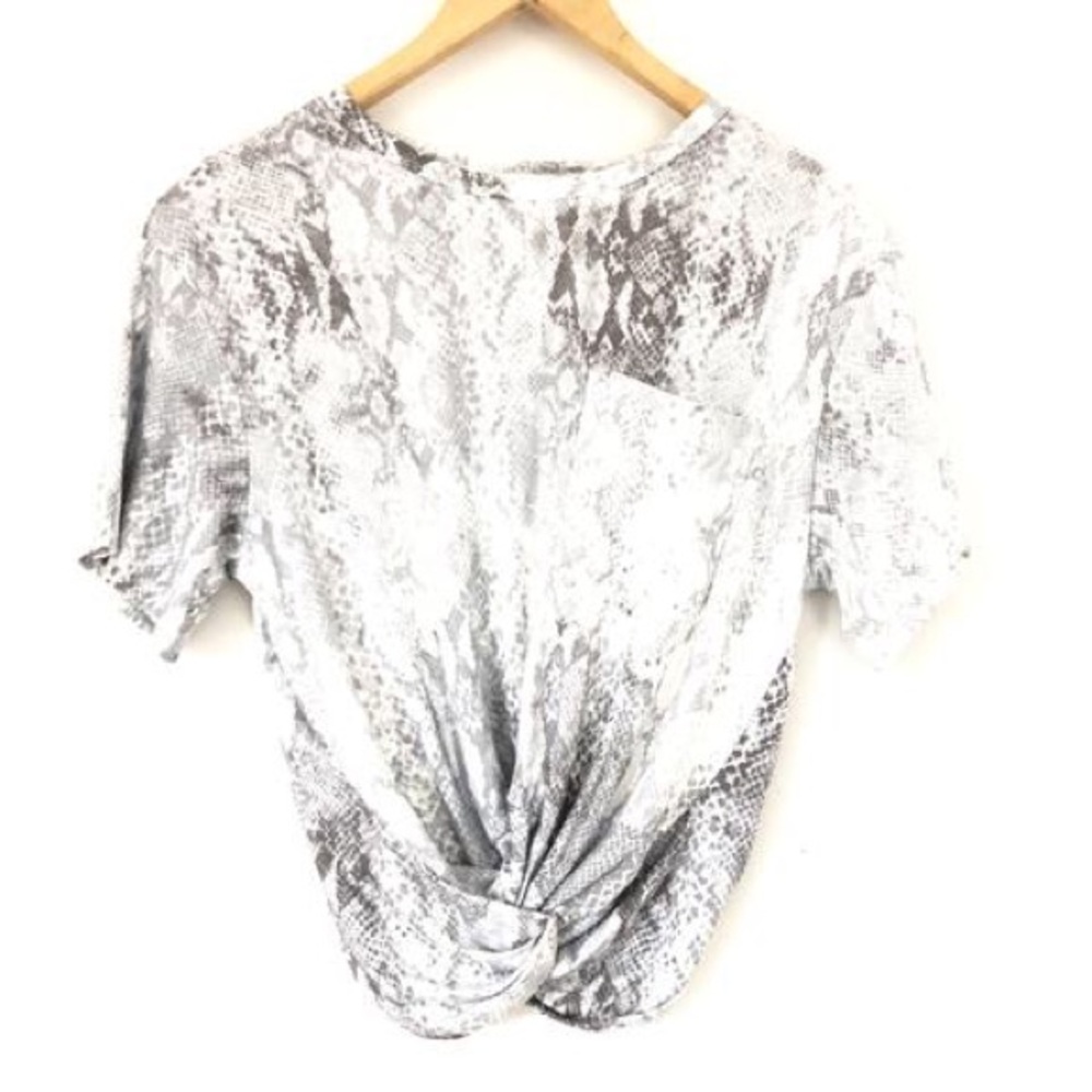 Vici Olivaceous snake print crop top